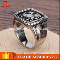 Alibaba Wholesale Engagement Cool Men Stainless Steel Signet Class Black Ring
